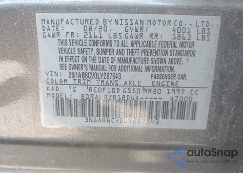 2020 Nissan Sentra Sv Xtronic Cvt из США, поврежденный, VIN 3N1AB8CV0LY287843